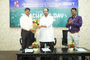 Director Mr.Viren D Bhirdi Felicitating Hon. Pri. Abhaykumar Salunkhe